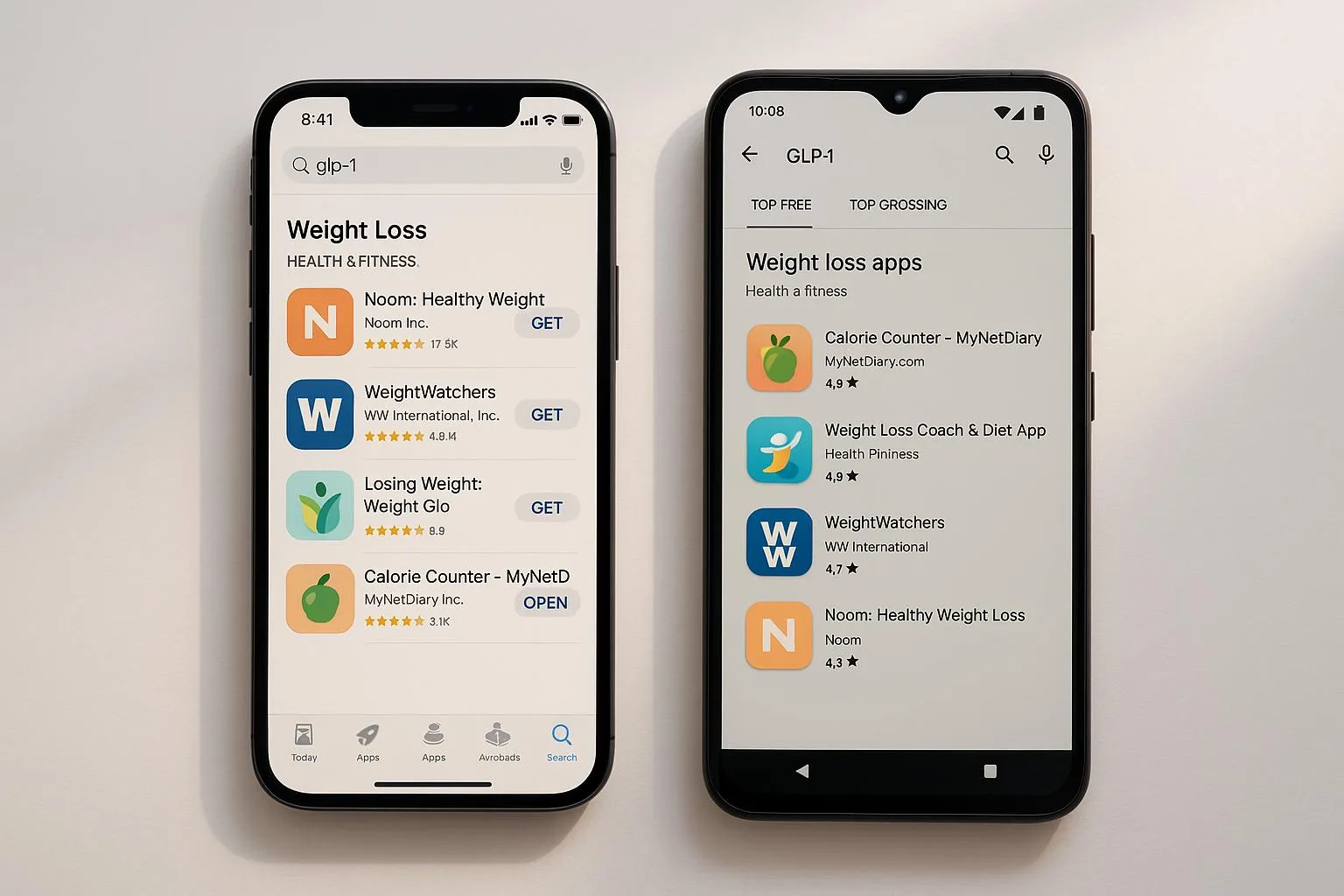 Apps GLP-1: Diferencias entre App Store y Google Play